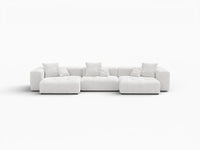 Matrix 3-Seater White Small Space Couch Sectional | 3-Piece, Linen Fabric