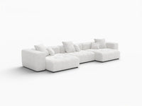 Matrix 3-Seater White Small Space Couch Sectional | 3-Piece, Linen Fabric