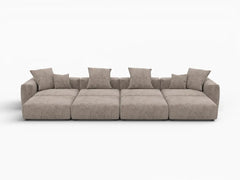 Matrix Modern Modular Sofa Covers | Brown Corduroy Sofa Covers for 4-Seater with 4-Ottoman