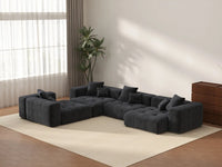 Matrix 4-Seater Black Linen L-Shaped Sectional | 4-Piece, Modern Style