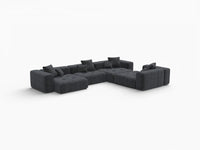 Matrix 4-Seater Black Linen L-Shaped Sectional | 4-Piece, Modern Style