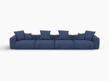 Matrix Modern Modular Sofa Covers | Blue Corduroy Sofa Covers for 4-Seater
