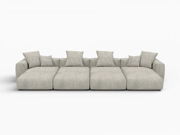 Matrix Modern Modular Sofa Covers | Grey Corduroy Sofa Covers for 4-Seater with 4-Ottoman