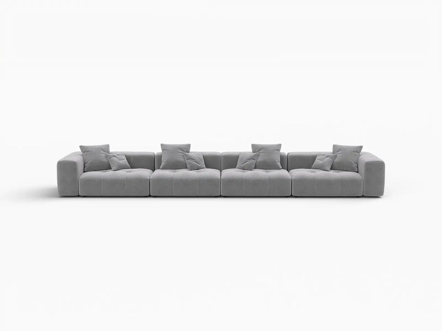 Matrix 4-Seater Light Grey Large Space Couch Sectional | 4-Piece, Linen Fabric
