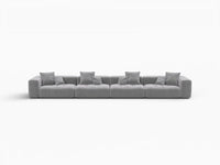 Matrix 4-Seater Light Grey Large Space Couch Sectional | 4-Piece, Linen Fabric