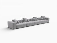Matrix 4-Seater Light Grey Large Space Couch Sectional | 4-Piece, Linen Fabric