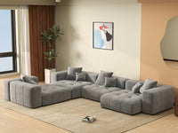 Matrix 4-Seater Light Grey Large Space L-Shaped Sectional | 4-Piece, Linen Fabric