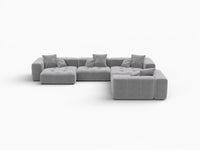 Matrix 4-Seater Light Grey Large Space L-Shaped Sectional | 4-Piece, Linen Fabric