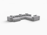Matrix 4-Seater Light Grey Large Space L-Shaped Sectional | 4-Piece, Linen Fabric