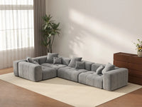 Matrix 4-Seater Light Grey Linen L-Shaped Sectional | 4-Piece, Stylish Design