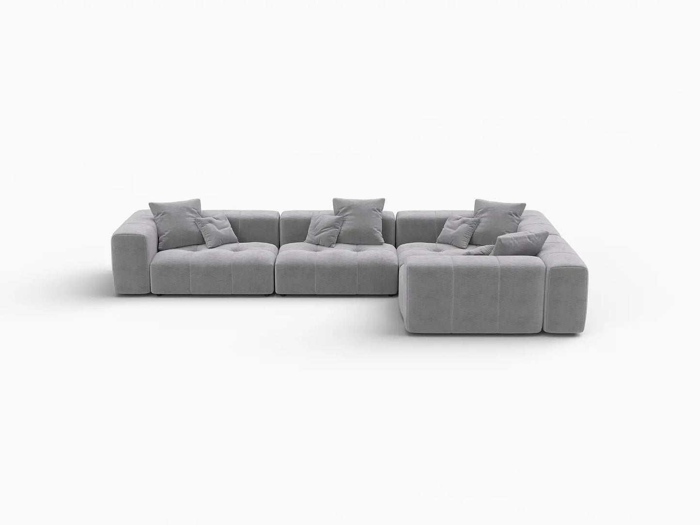 Matrix 4-Seater Light Grey Linen L-Shaped Sectional | 4-Piece, Stylish Design