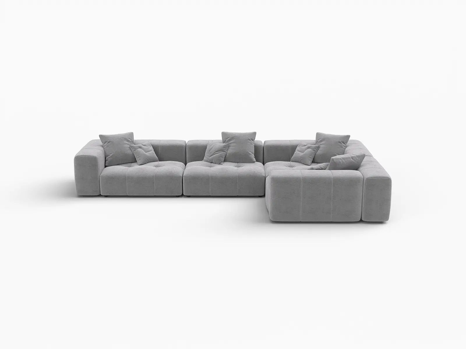 Matrix 4-Seater Light Grey Linen L-Shaped Sectional | 4-Piece, Stylish Design