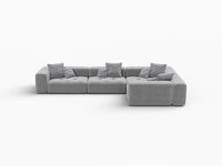 Matrix 4-Seater Light Grey Linen L-Shaped Sectional | 4-Piece, Stylish Design
