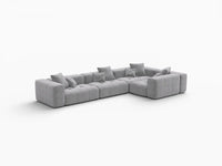 Matrix 4-Seater Light Grey Linen L-Shaped Sectional | 4-Piece, Stylish Design