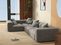 Matrix 4-Seater Light Grey Linen L-Shaped Sectional | 4-Piece, Stylish Design
