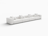 Matrix 4-Seater White Large Space Couch Sectional | 4-Piece, Linen Fabric