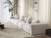 Matrix 4-Seater White Large Space Couch Sectional | 4-Piece, Linen Fabric