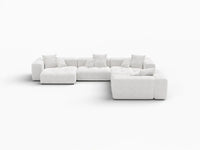 Matrix 4-Seater White Large Space L-Shaped Sectional | 4-Piece, Linen Fabric