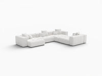Matrix 4-Seater White Large Space L-Shaped Sectional | 4-Piece, Linen Fabric