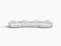 Matrix 4-Seater White Linen Couch Sectional | 4-Piece, Large Space