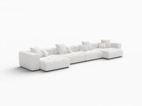 Matrix 4-Seater White Linen Couch Sectional | 4-Piece, Large Space