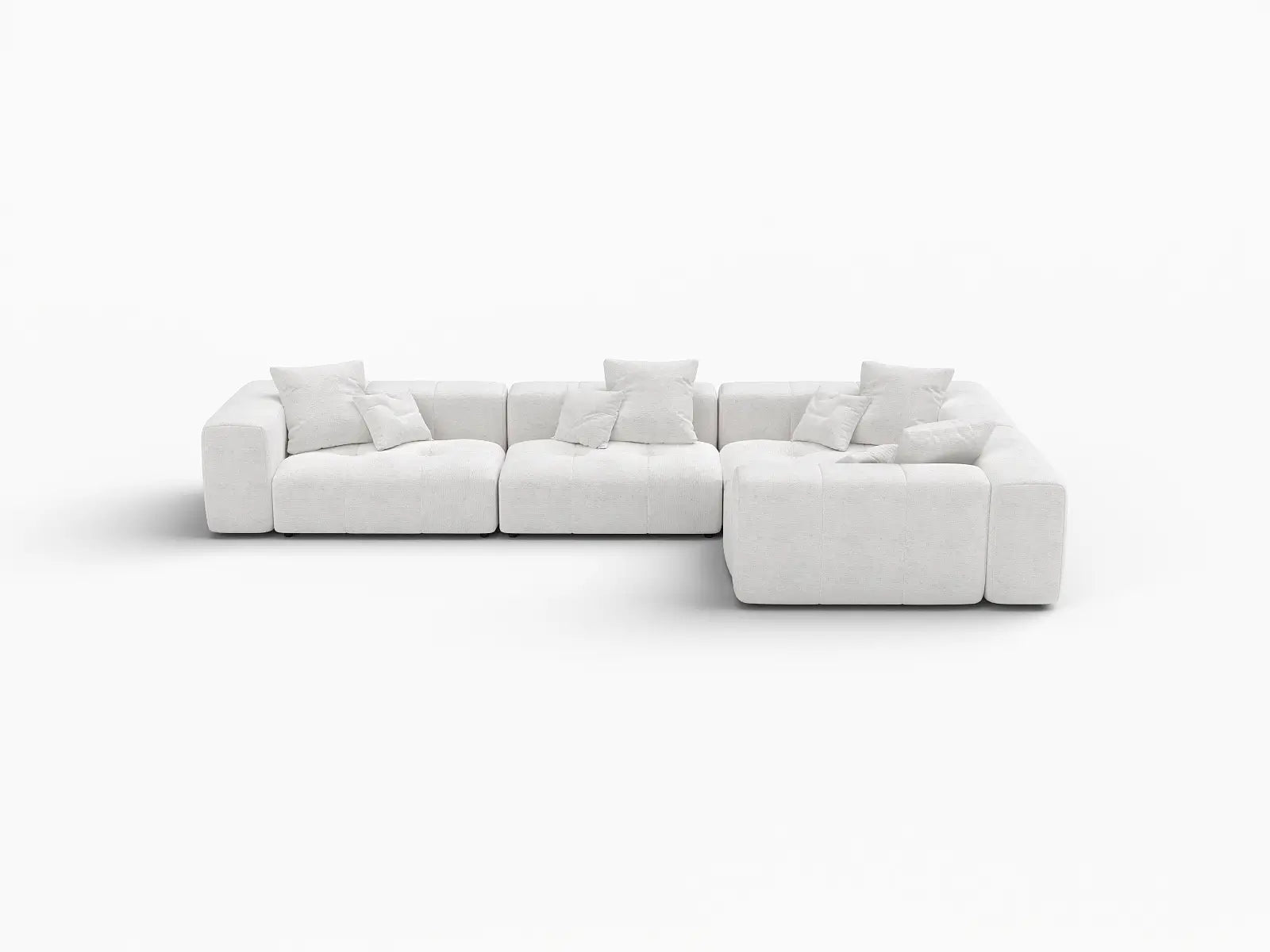 Matrix 4-Seater White Linen L-Shaped Sectional | 4-Piece, Modular Design