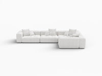 Matrix 4-Seater White Linen L-Shaped Sectional | 4-Piece, Modular Design