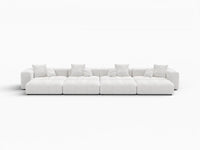 Matrix 4-Seater White Linen Pit Sectional | 8-Piece (Includes 4 Ottomans), Open Space