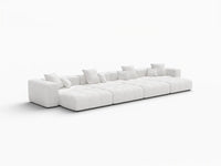 Matrix 4-Seater White Linen Pit Sectional | 8-Piece (Includes 4 Ottomans), Open Space
