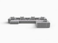 Matrix 5-Seater Light Grey Large Space L-Shaped Sectional | 5-Piece, Linen Fabric