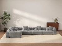 Matrix 5-Seater Light Grey Linen L-Shaped Sectional | 5-Piece, Large Space