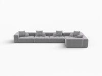 Matrix 5-Seater Light Grey Linen L-Shaped Sectional | 5-Piece, Large Space
