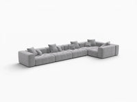 Matrix 5-Seater Light Grey Linen L-Shaped Sectional | 5-Piece, Large Space