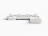 Matrix 5-Seater White Large Space L-Shaped Sectional | 5-Piece, Linen Fabric