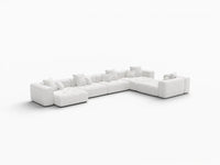 Matrix 5-Seater White Large Space L-Shaped Sectional | 5-Piece, Linen Fabric