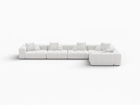 Matrix 5-Seater White Linen L-Shaped Sectional | 5-Piece, Modern Style