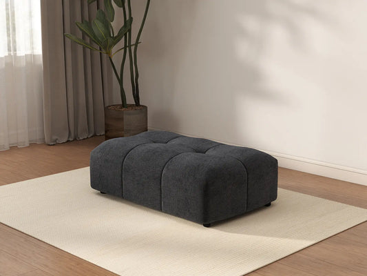 Matrix Black Ottoman | 1-Piece (Includes 1 Ottoman), Linen Fabric