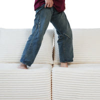 Sofás seccionales Matrix Nook | Sofás seccionales de 3 piezas en forma de L de pana beige de 3 plazas