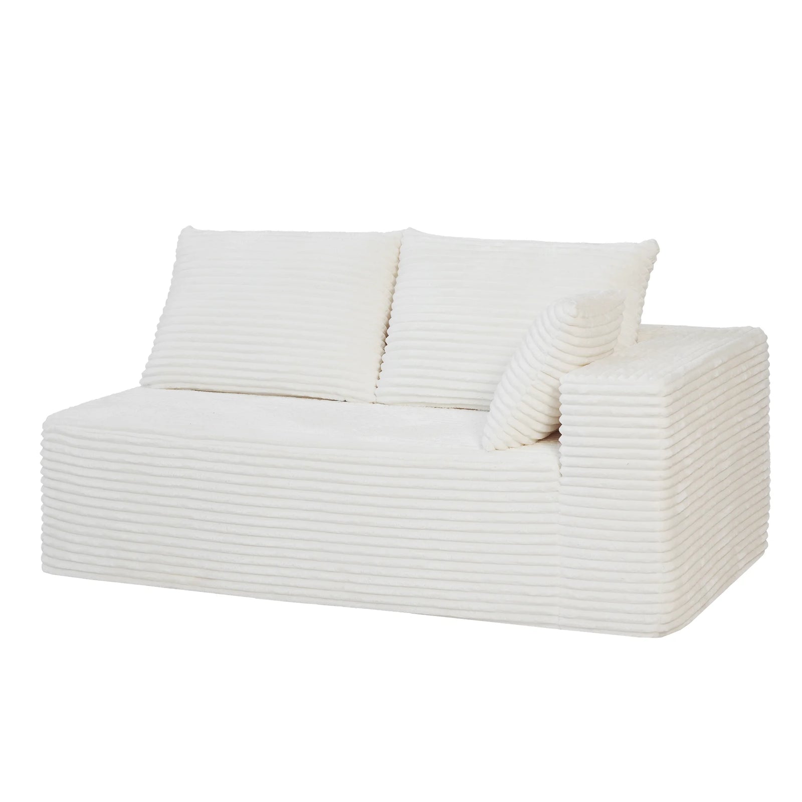 Seccional Matrix de 4 plazas en forma de L modular beige | 2 piezas, tela de pana, espacios pequeños