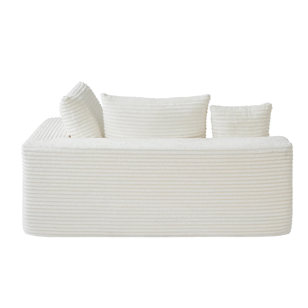 Sofás seccionales Matrix Nook | Sofás seccionales de 3 piezas en forma de L de pana beige de 3 plazas