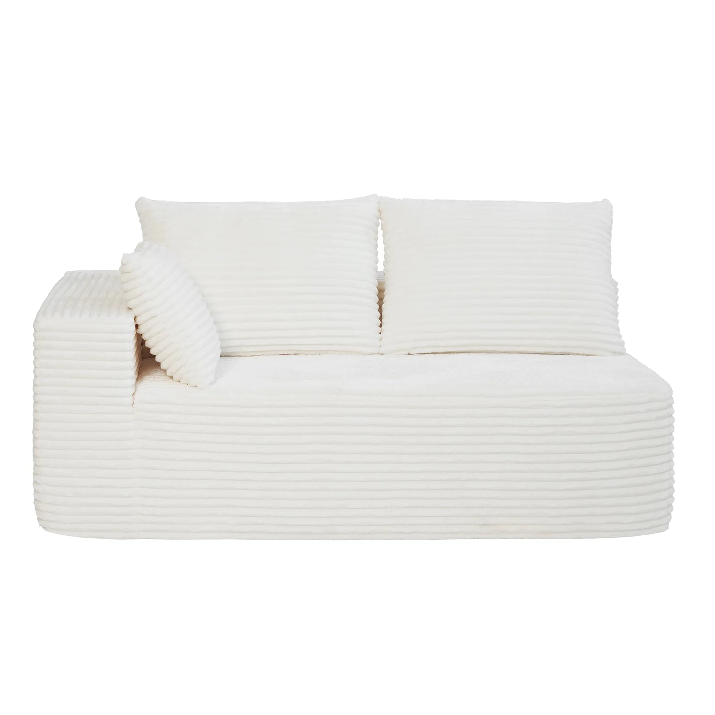 Sofás seccionales Matrix Nook | Sofás seccionales de 3 piezas en forma de L de pana beige de 3 plazas