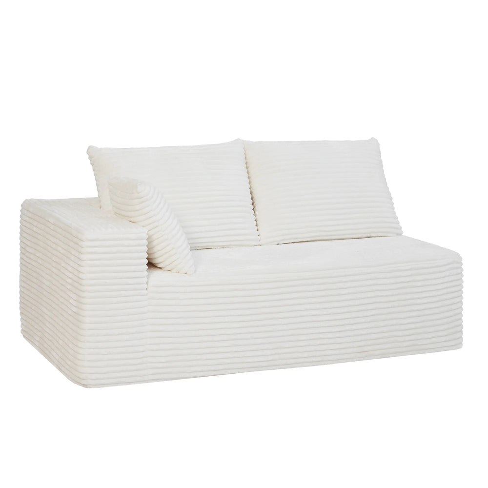 Sofás seccionales Matrix Nook | Sofás seccionales de 3 piezas en forma de L de pana beige de 3 plazas