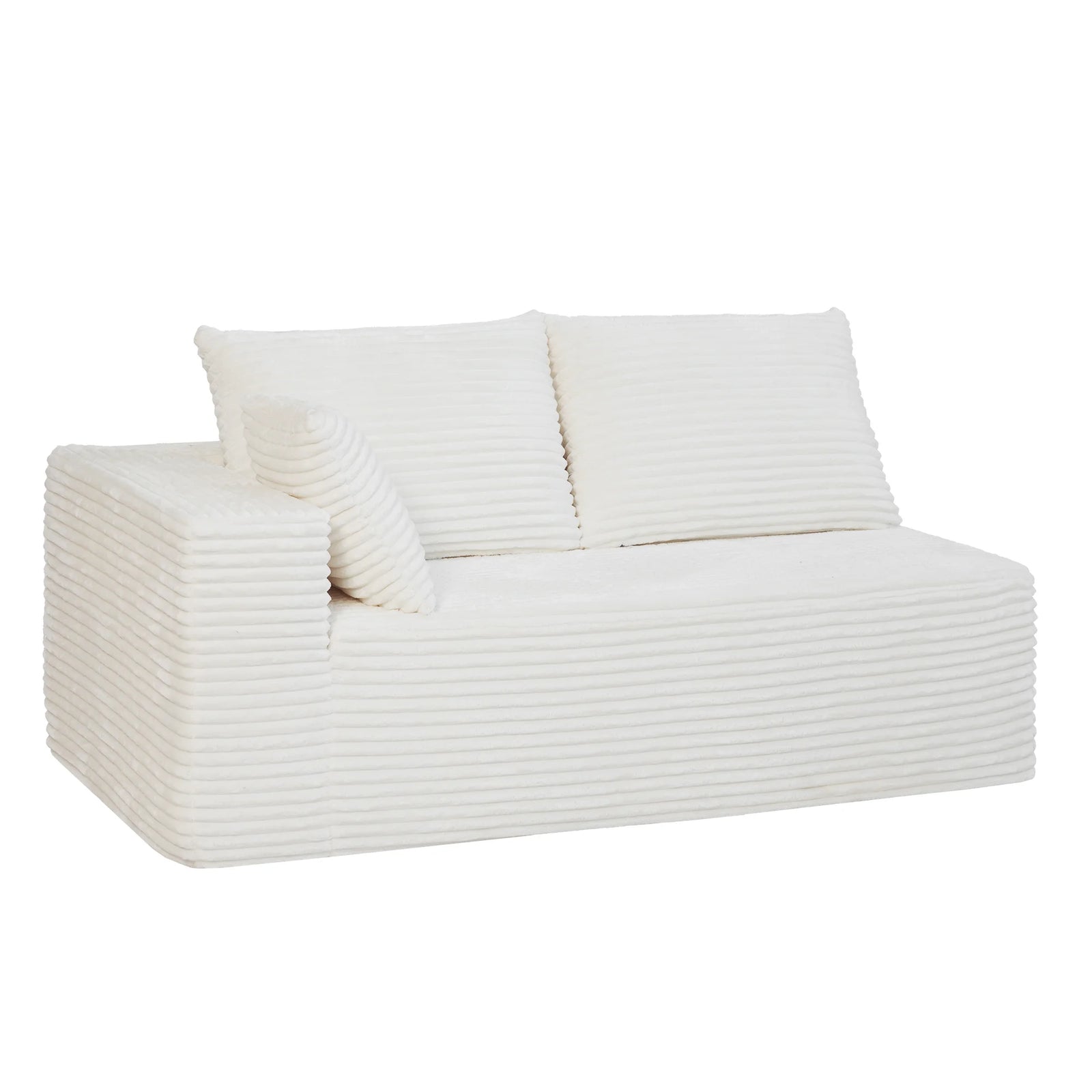 Seccional Matrix de 4 plazas en forma de L modular beige | 2 piezas, tela de pana, espacios pequeños