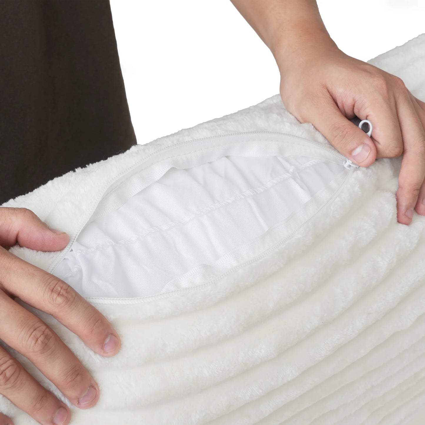 Sofás seccionales Matrix Nook | Sofás seccionales de 3 piezas en forma de L de pana beige de 3 plazas