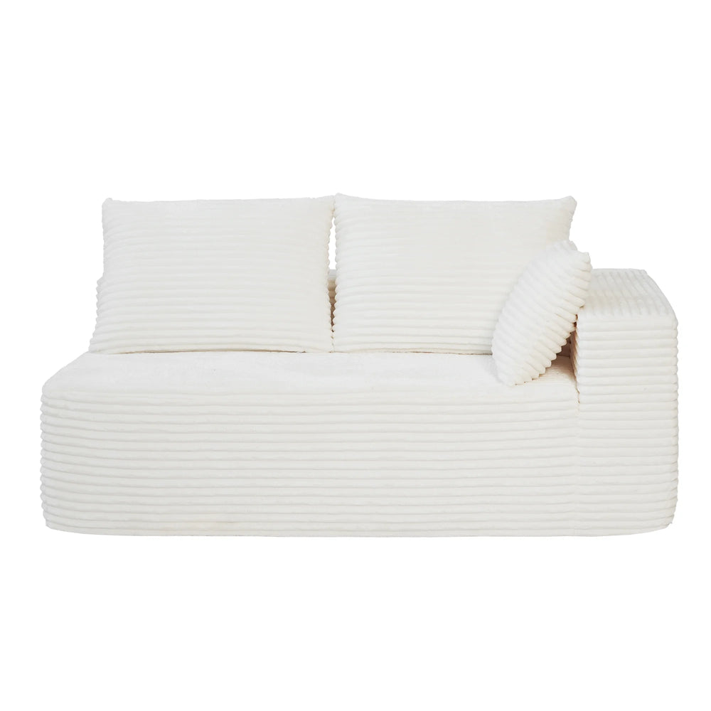 Sofás seccionales Matrix Nook | Sofás seccionales de 3 piezas en forma de L de pana beige de 3 plazas