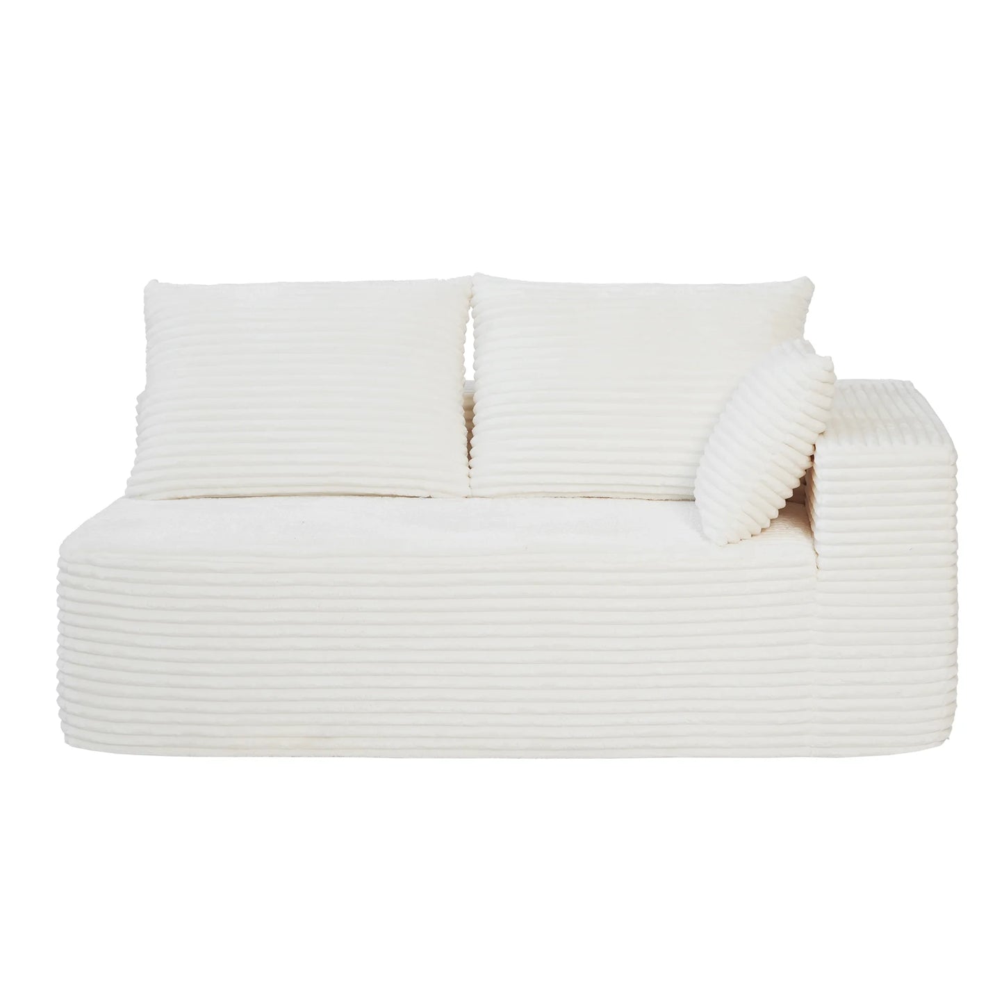 Sofás seccionales Matrix Nook | Sofás seccionales de 3 piezas en forma de L de pana beige de 3 plazas