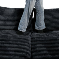 Sofás seccionales Matrix Nook | Loveseats de 2 piezas de pana negra de 2 plazas