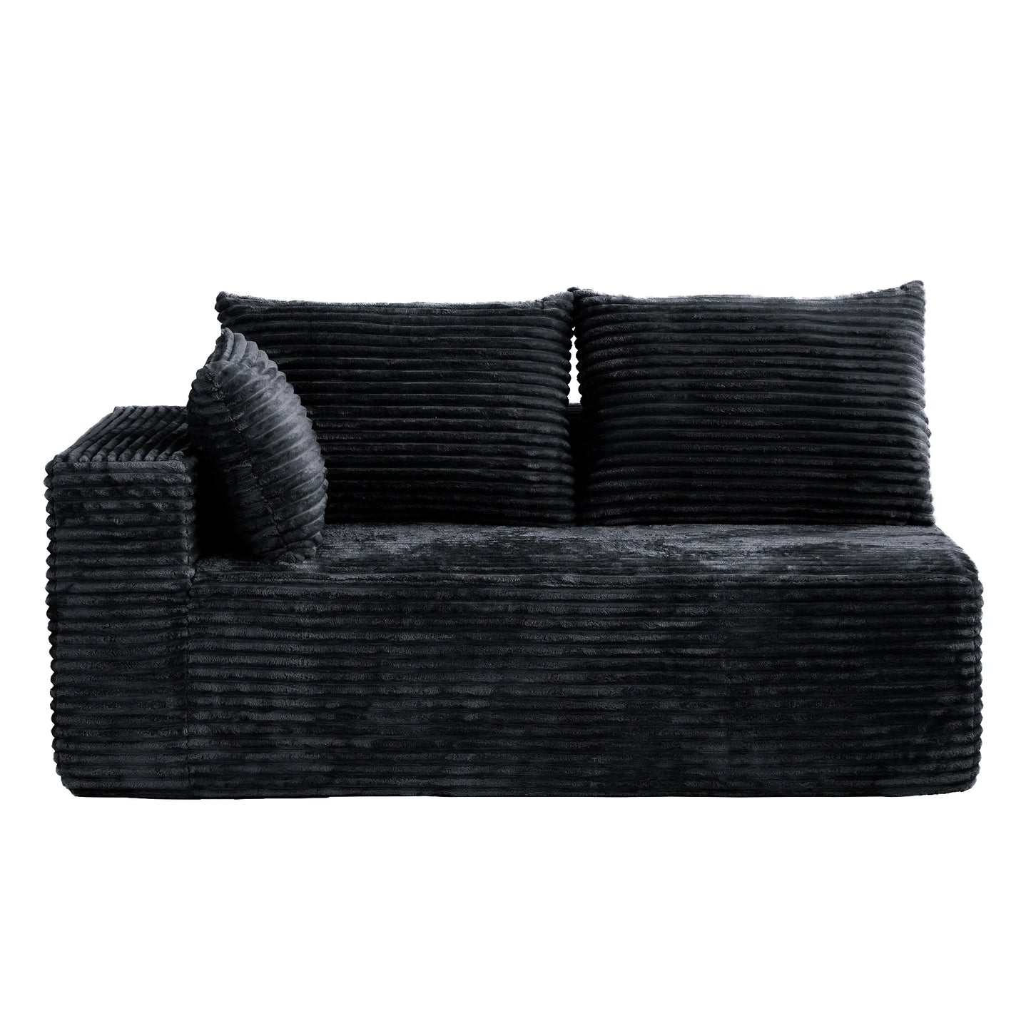 Sofás seccionales Matrix Nook | Loveseats de 2 piezas de pana negra de 2 plazas