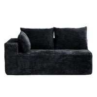 Sofás seccionales Matrix Nook | Loveseats de 2 piezas de pana negra de 2 plazas