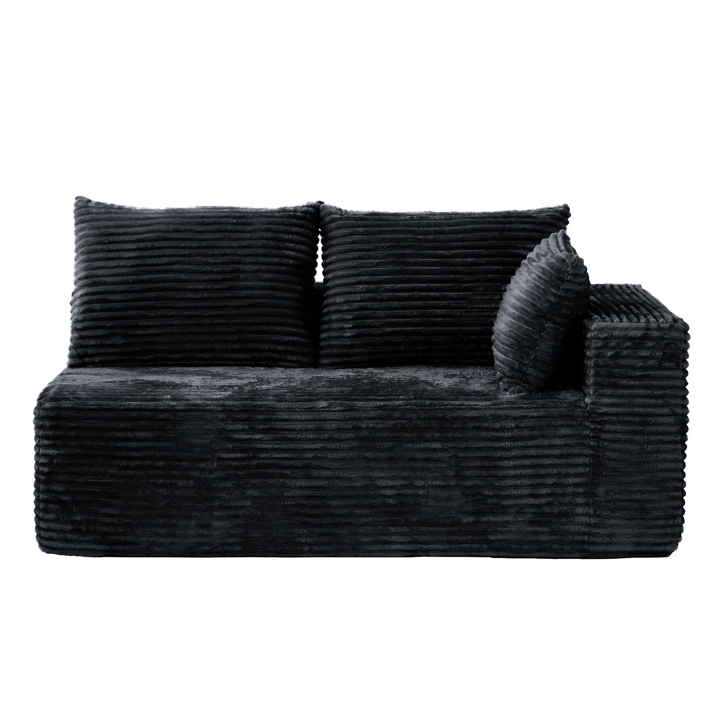 Sofás seccionales Matrix Nook | Loveseats de 2 piezas de pana negra de 2 plazas